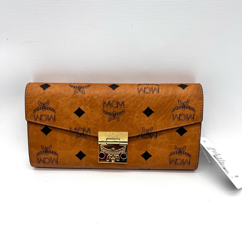 MCM Brown Visetos Canvas Patricia WOC Wallet,missing chain,you can find one.